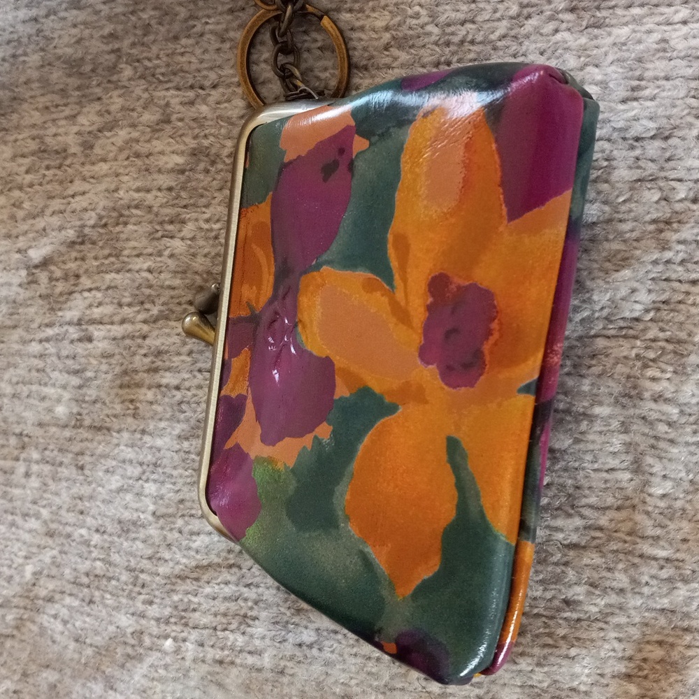Patricia Nash Change Coin Purse & Keychain Wallet Multicolor Leather